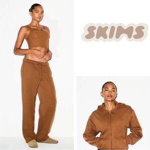 SKIMS Cotton Fleece Zip Hoodie + Sweatpants Set (Size XS) R $182 | HEMMED